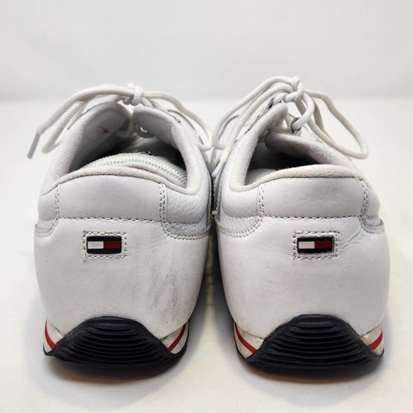 Tommy Hilfiger Mens Osborn White Leather Sneakers 12 Tennis Shoes Lace Up main image 3